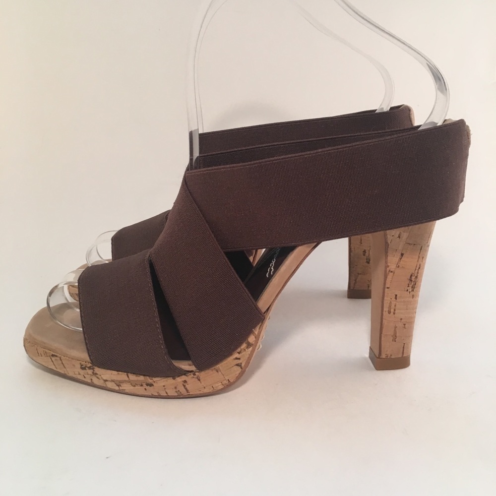 Matisse Roosevelt Brown Strappy Open Toe Cork Sandal Heels, Women’s Size US 9.